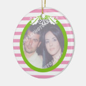 カップルの最初の/クリスマス結婚の1番目の写真オーナメント セラミックオーナメント (左)