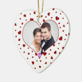 カップルの最初バレンタインデーの写真のオーナメント セラミックオーナメント (左)