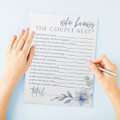 カップルの最高のブライダルゲームを知る青い花 ノートパッド