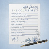 カップルの最高のブライダルゲームを知る青い花 ノートパッド