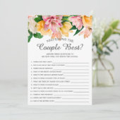 カップルの最高のブライダルシャワーゲームの招待 招待状 (スタンド正面)