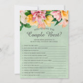 カップルの最高のブライダルシャワーゲーム 招待状 (正面)