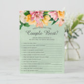 カップルの最高のブライダルシャワーゲーム 招待状 (スタンド正面)