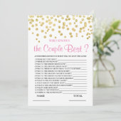 カップルの最高のブライダルシャワーゲーム 招待状 (スタンド正面)