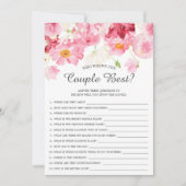 カップルの最高のブライダルシャワーゲーム 招待状 (正面)