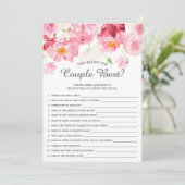 カップルの最高のブライダルシャワーゲーム 招待状 (スタンド正面)
