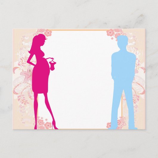 カップルの期待ベビー ポストカード (正面)