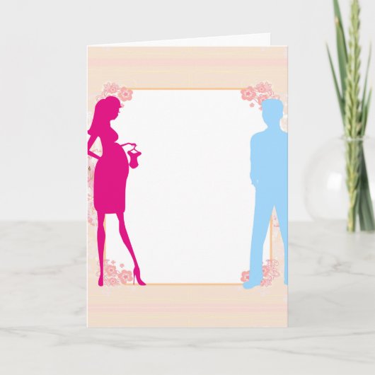 カップルの期待ベビー 案内状 (正面)