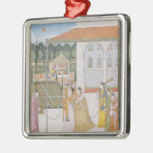 カップルの歩く メタルオーナメント (左)