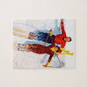 カップルの滑降競技 ジグソーパズル (横)