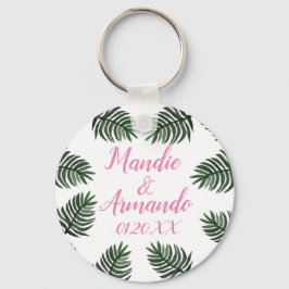 カップルの熱帯結婚緑の日 キーホルダー