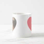 カップルの素敵な写真の内側ハートフレームマググ コーヒーマグカップ (中央)