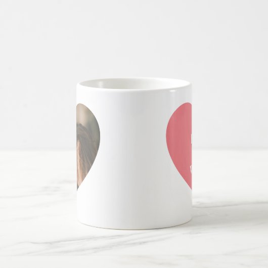 カップルの素敵な写真の内側ハートフレームマググ コーヒーマグカップ (中央)