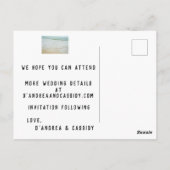 カップルの結婚デートの発表を待つ ポストカード (裏面)