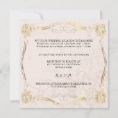 カップルの結婚式招待状を踊る20年代のヴィンテージ 招待状 (裏面)