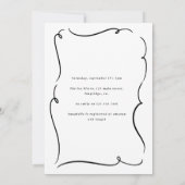 カップルの自然モダンな手書きエレガントシャワー 招待状 (裏面)