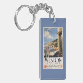 カップルの見落としの海岸の鉄道ポスター キーホルダー (正面左)