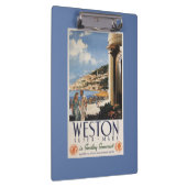 カップルの見落としの海岸の鉄道ポスター クリップボード (右)