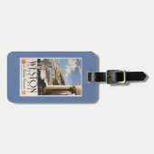 カップルの見落としの海岸の鉄道ポスター ラゲッジタグ (正面横)