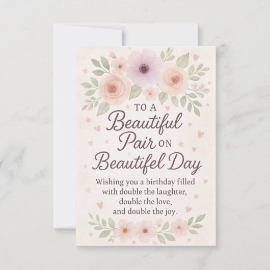 カップルの記念日 – スタイル誕生日メッセージ カード (正面)