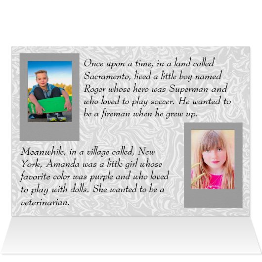 カップルの話の結婚式の引き出物 (内部横(上))