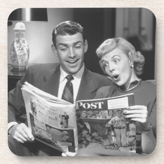 カップルの読書雑誌 コースター (正面)