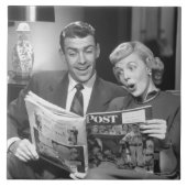 カップルの読書雑誌 タイル (正面)