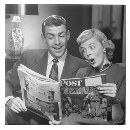 カップルの読書雑誌 タイル (正面)