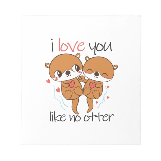 カップルの贈り物は好きNo Otter ノートパッド (正面)