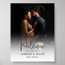 カップルの赤ちゃんシャワパーソナライズされたー写真ポスター