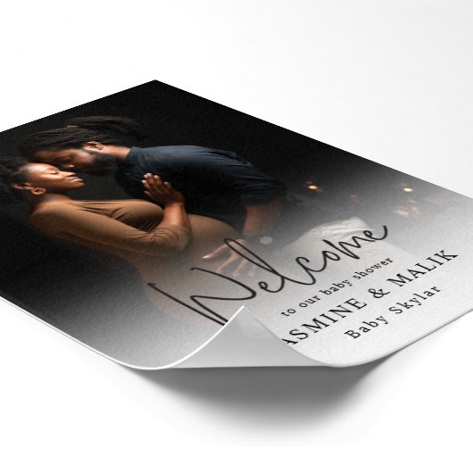 カップルの赤ちゃんシャワパーソナライズされたー写真ポスター ポスター (角)