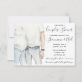 カップルの赤ちゃんシャワーになる水彩親 招待状 (正面)