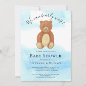 カップルの赤ちゃんシャワーを待つのは嬉しい 招待状 (正面)