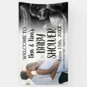 カップルの赤ちゃんシャワーカスタム2 Photo Welcome 横断幕 (縦)