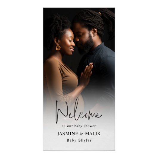 カップルの赤ちゃんシャワーパーソナライズされた写真 ポスター (正面)