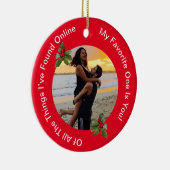 カップルの赤と緑のクリスマスセラミックオーナメント セラミックオーナメント (右)