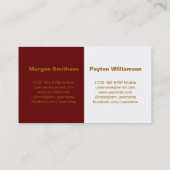 カップルの通話カード – 写真wバ縁どルガディ 名刺 (裏面)