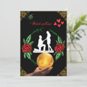 カップルの黒いバレンタインデーのカード シーズンカード (スタンド正面)