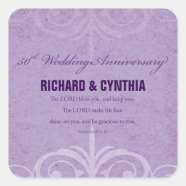カップルの50回目の結婚記念日にカスタムネーム スクエアシール