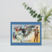 カップルはハロウィーンのヴィンテージに酔って ポストカード (スタンド正面)