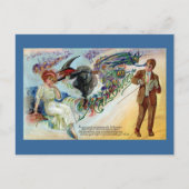 カップルはハロウィーンのヴィンテージに酔って ポストカード (正面)