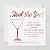 カップルはバーシャワーをバラ金ゴールドにストックグラデーション 招待状 (正面)