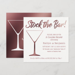 カップルはバーシャワーをバラ金ゴールドにストックグラデーション 招待状