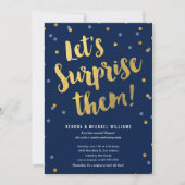 カップルへのサプライズパーティーの招待状 招待状 (正面)