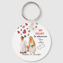 カップルへの結婚祝いギフト 名前入り写真入り キーホルダー
