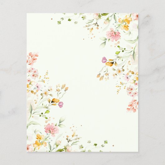 カップルまたは花嫁の日付の夜のアイディア- Wildflowers (裏面)