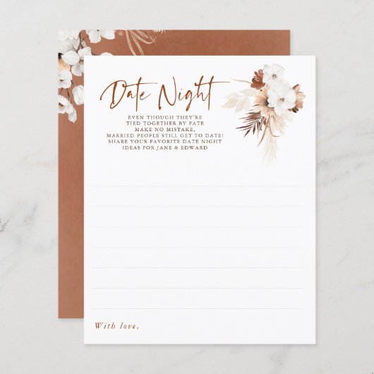 カップルまたは花嫁の日付の夜アイディア- Terracotta (正面/裏面)