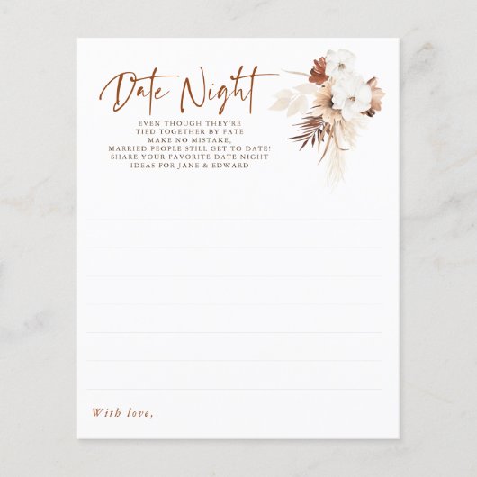 カップルまたは花嫁の日付の夜アイディア- Terracotta (正面)