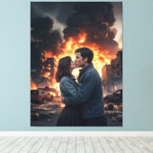 カップルを示す愛 キャンバスプリント (インサイチュ (ウッドフロア))