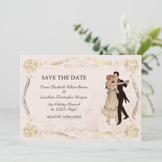 カップルを踊る日付の20年代のヴィンテージを救って下さい セーブザデート (スタンド正面)